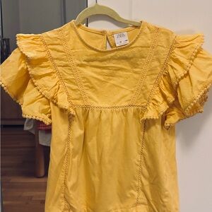Zara Kids Sunny Yellow Ruffle Blouse